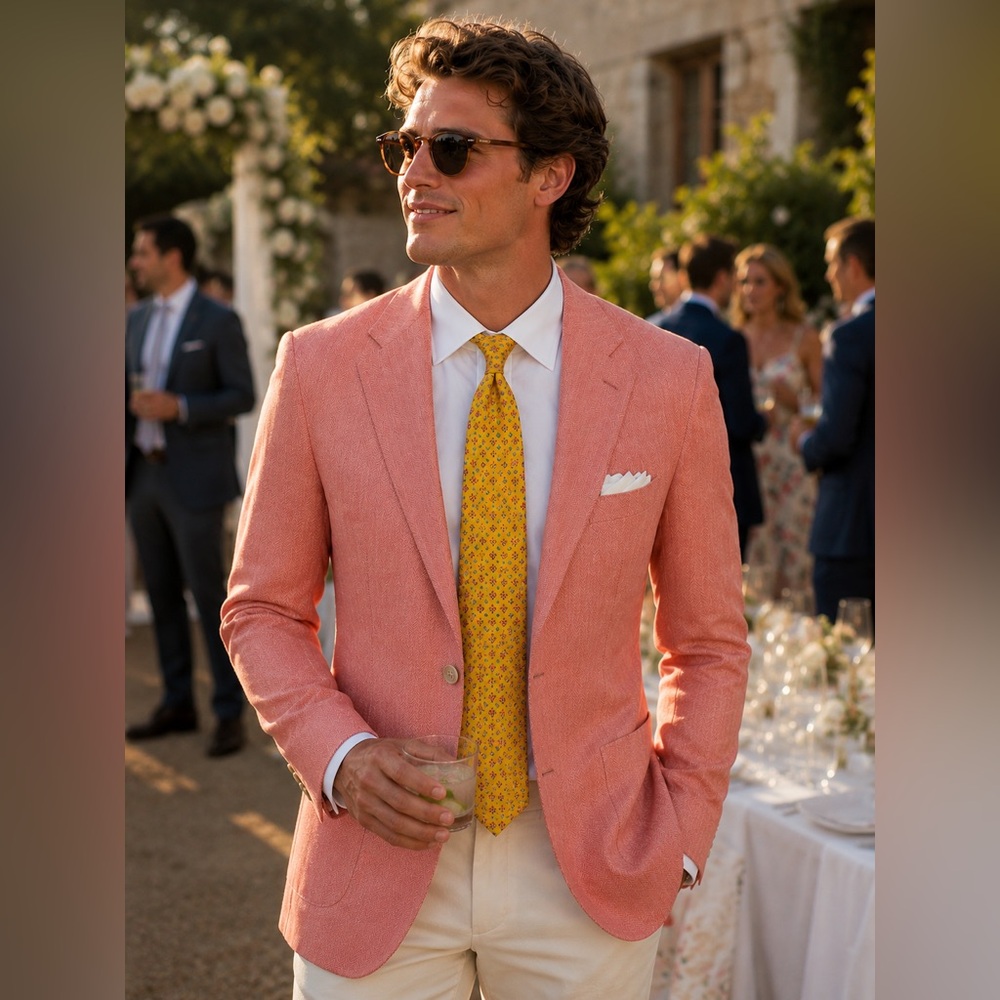 Kiton Napoli Coral Herringbone Sport Coat in Luxurious Cashmere - Picture 2 of 3